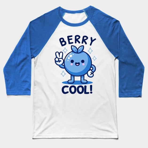 Berry Cool - Peaceful Blueberry Baseball T-Shirt by 1BPDesigns